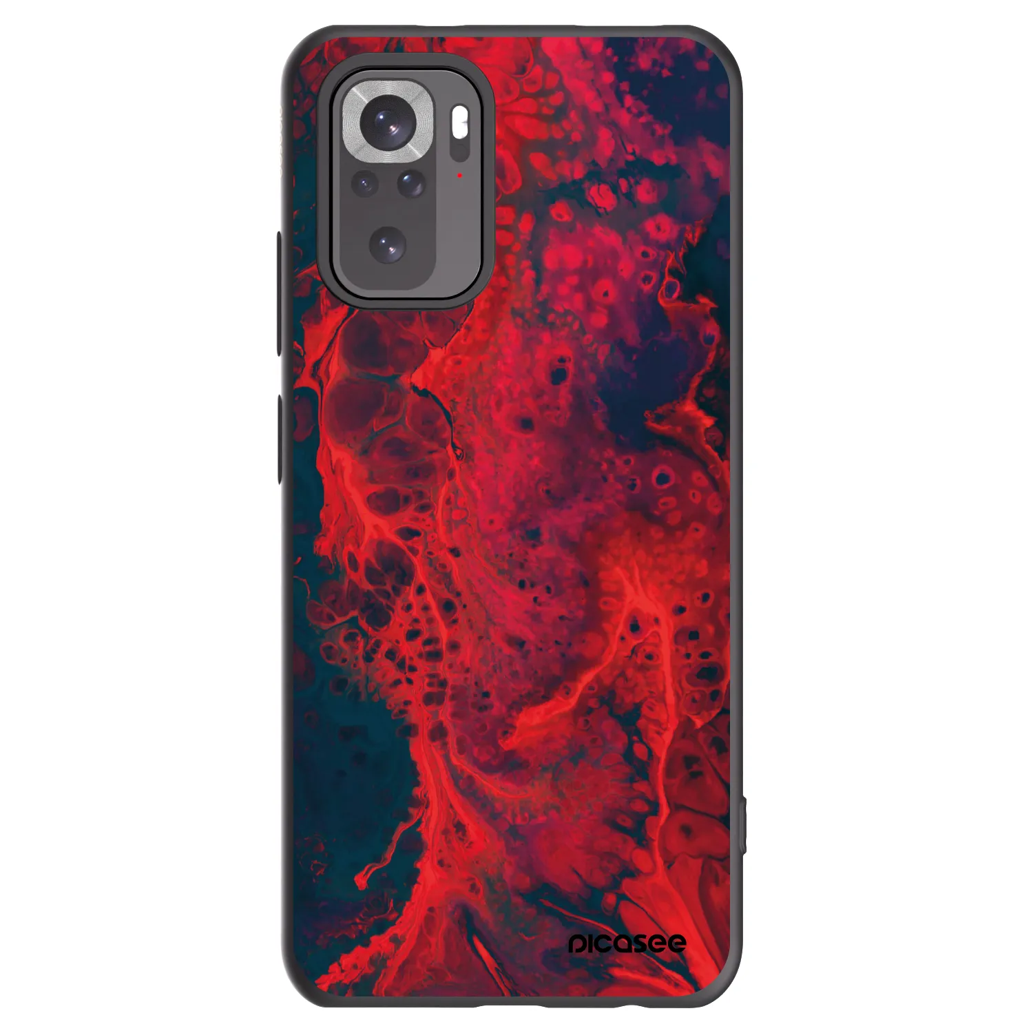 Picasee silikonski črni ovitek za Xiaomi Redmi Note 10 - Organic red