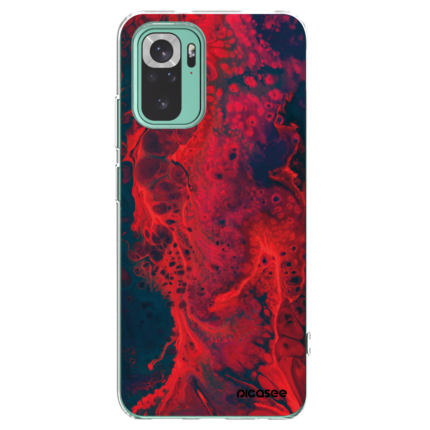Picasee silikonski prozorni ovitek za Xiaomi Redmi Note 10 Pro - Organic red