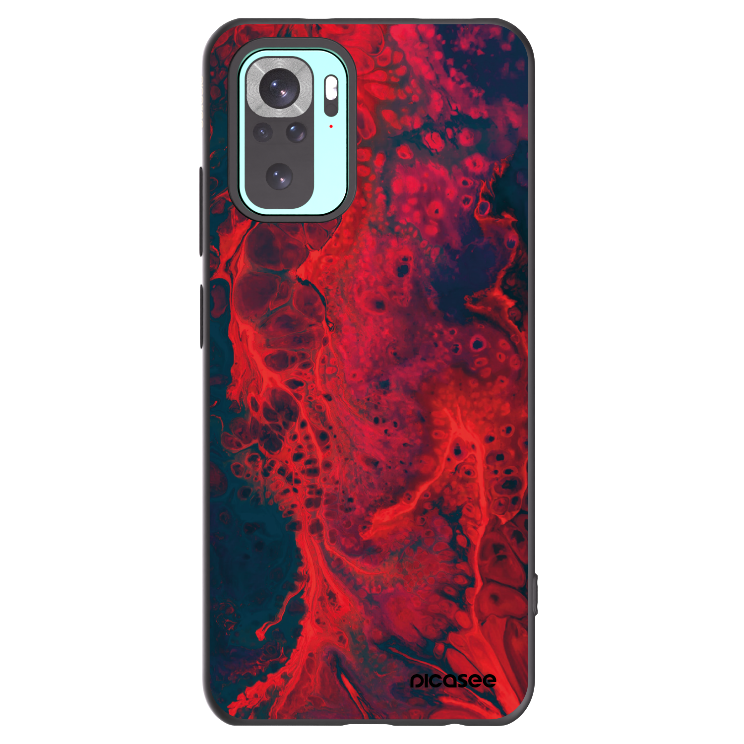 Picasee silikonski črni ovitek za Xiaomi Redmi Note 10 Pro - Organic red