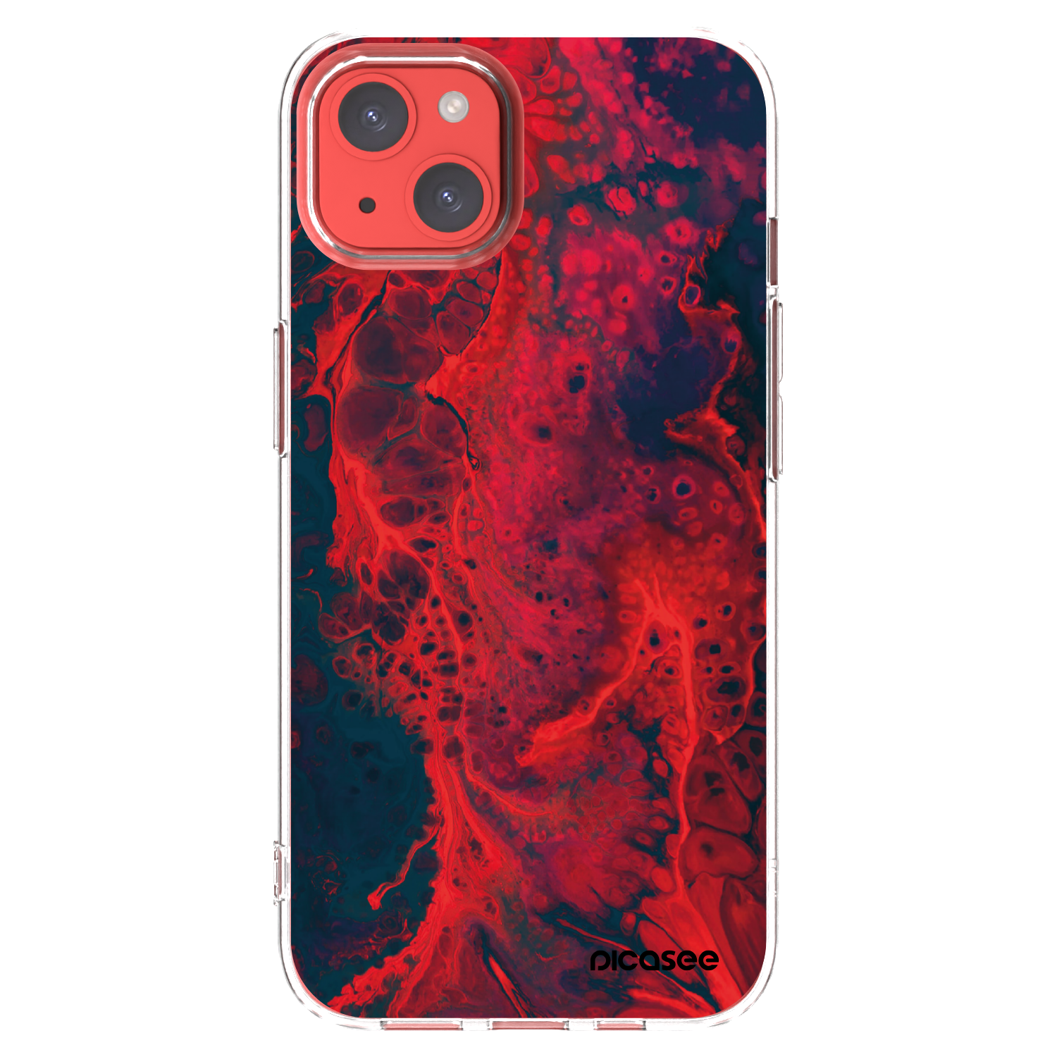 Picasee silikonski prozorni ovitek za Apple iPhone 13 - Organic red