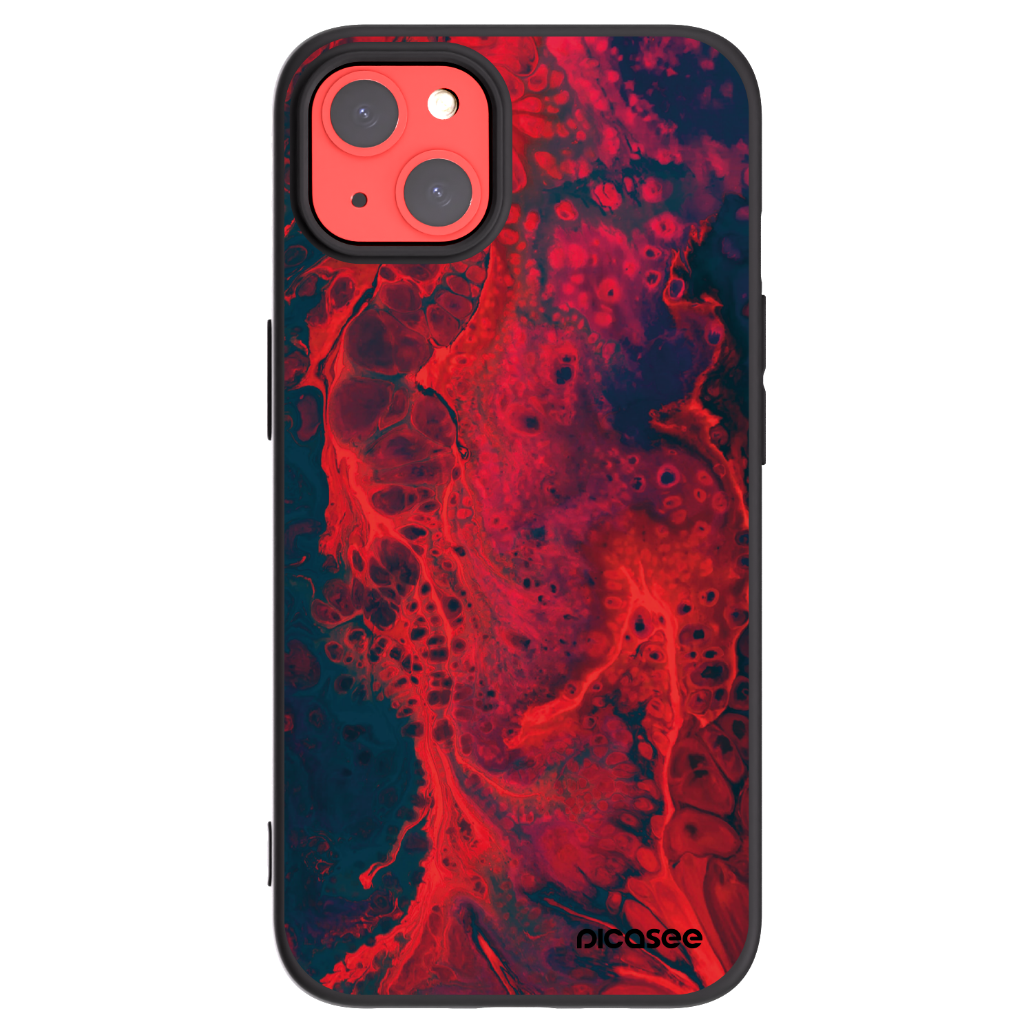 Picasee silikonski črni ovitek za Apple iPhone 13 - Organic red