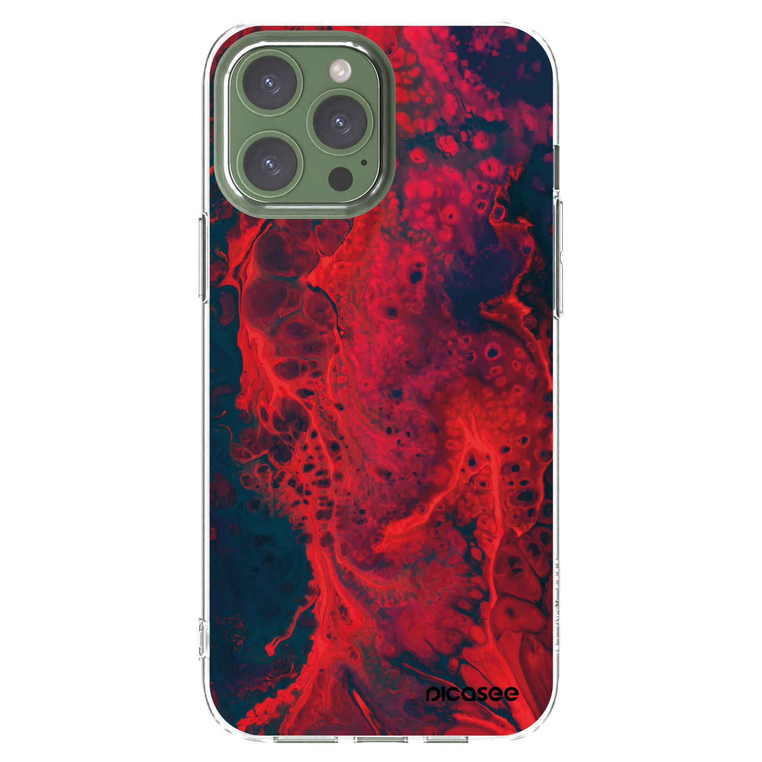 Picasee silikonski prozorni ovitek za Apple iPhone 13 Pro Max - Organic red