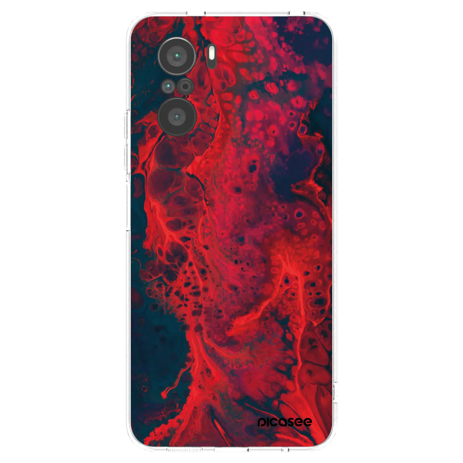 Picasee silikonski prozorni ovitek za Xiaomi Poco F3 - Organic red