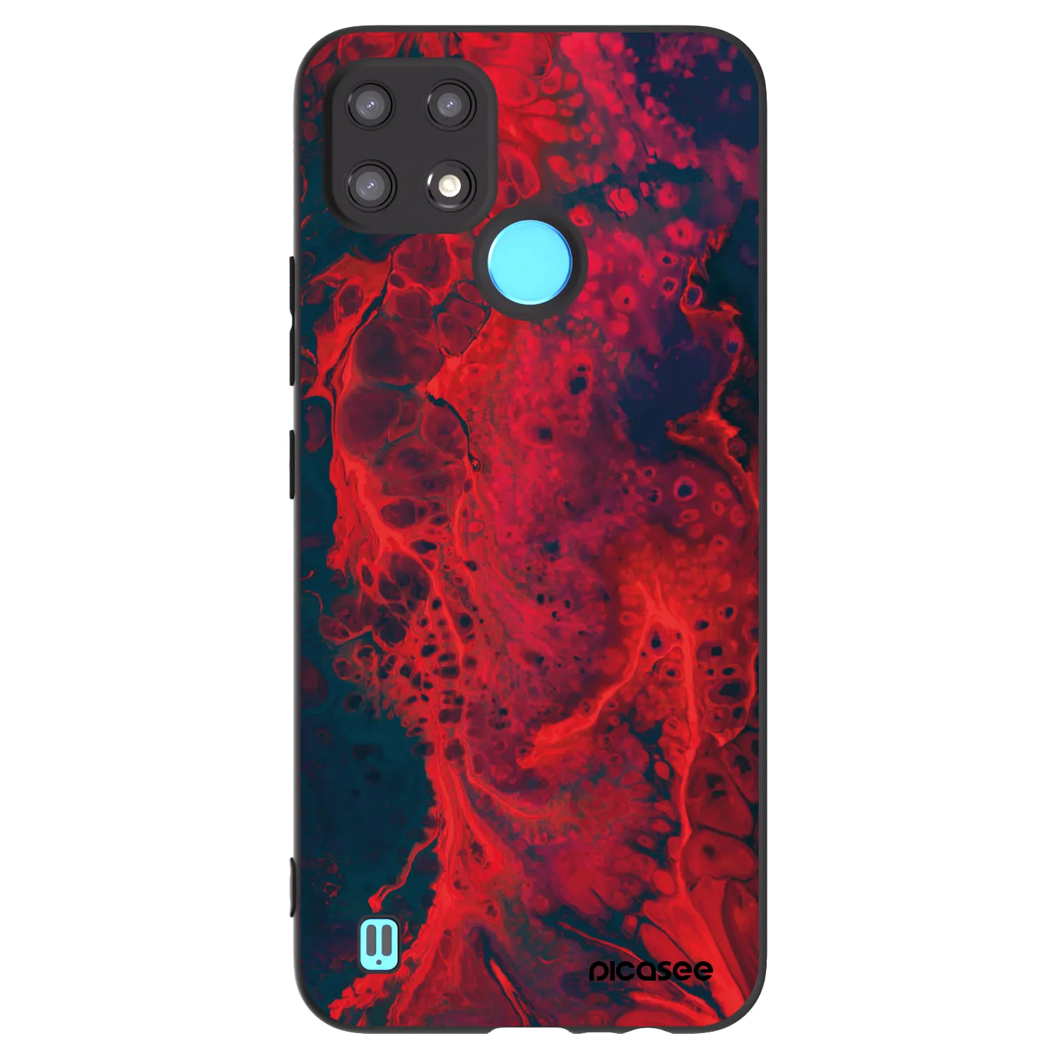 Picasee silikonski črni ovitek za Realme C21 - Organic red
