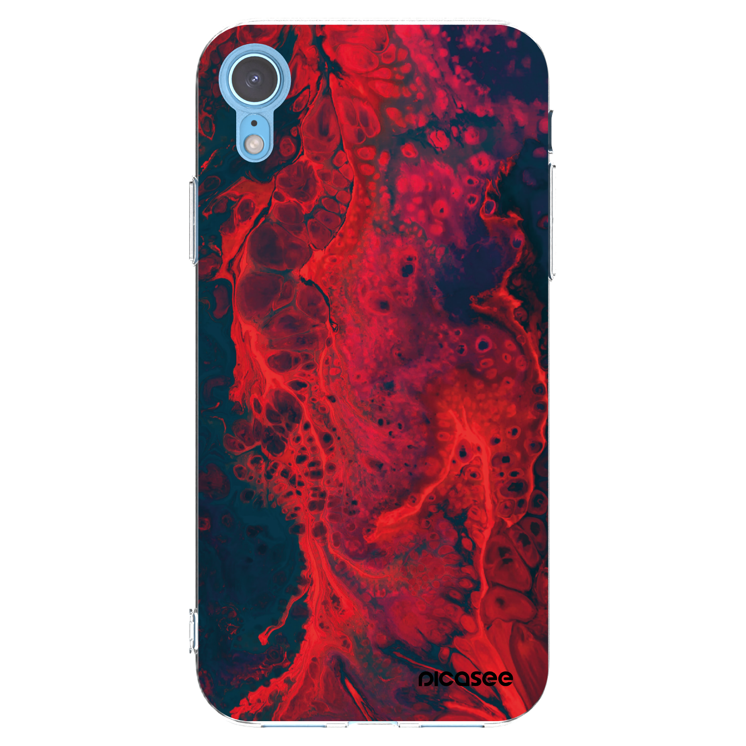 Picasee silikonski prozorni ovitek za Apple iPhone XR - Organic red