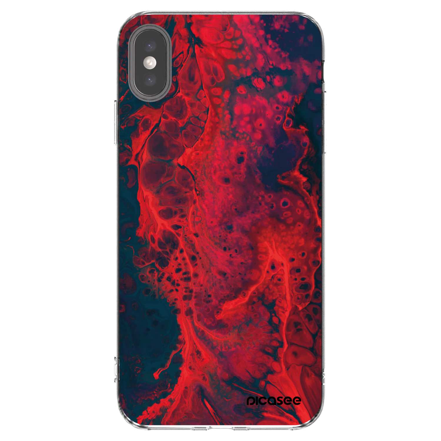 Picasee silikonski prozorni ovitek za Apple iPhone XS Max - Organic red