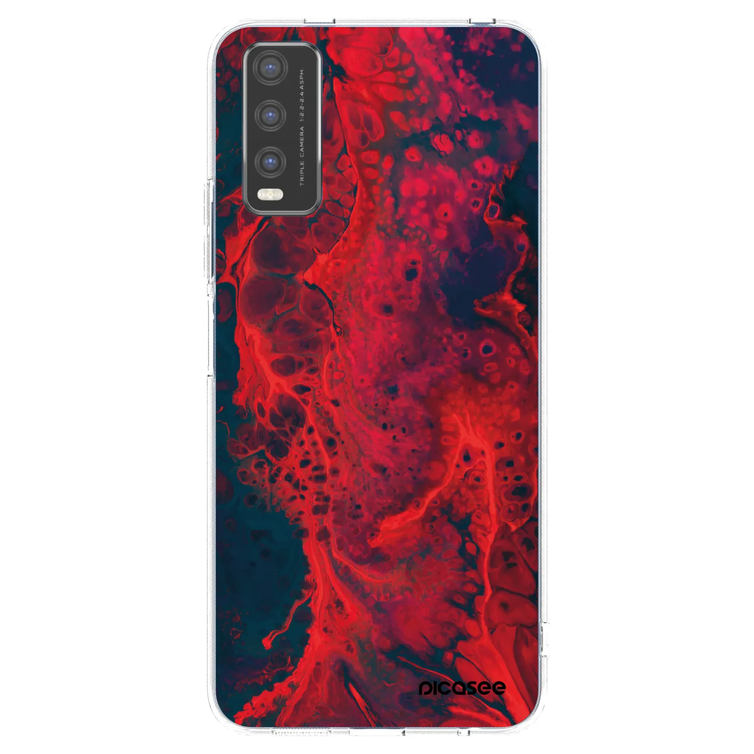 Picasee silikonski prozorni ovitek za Vivo Y20s - Organic red