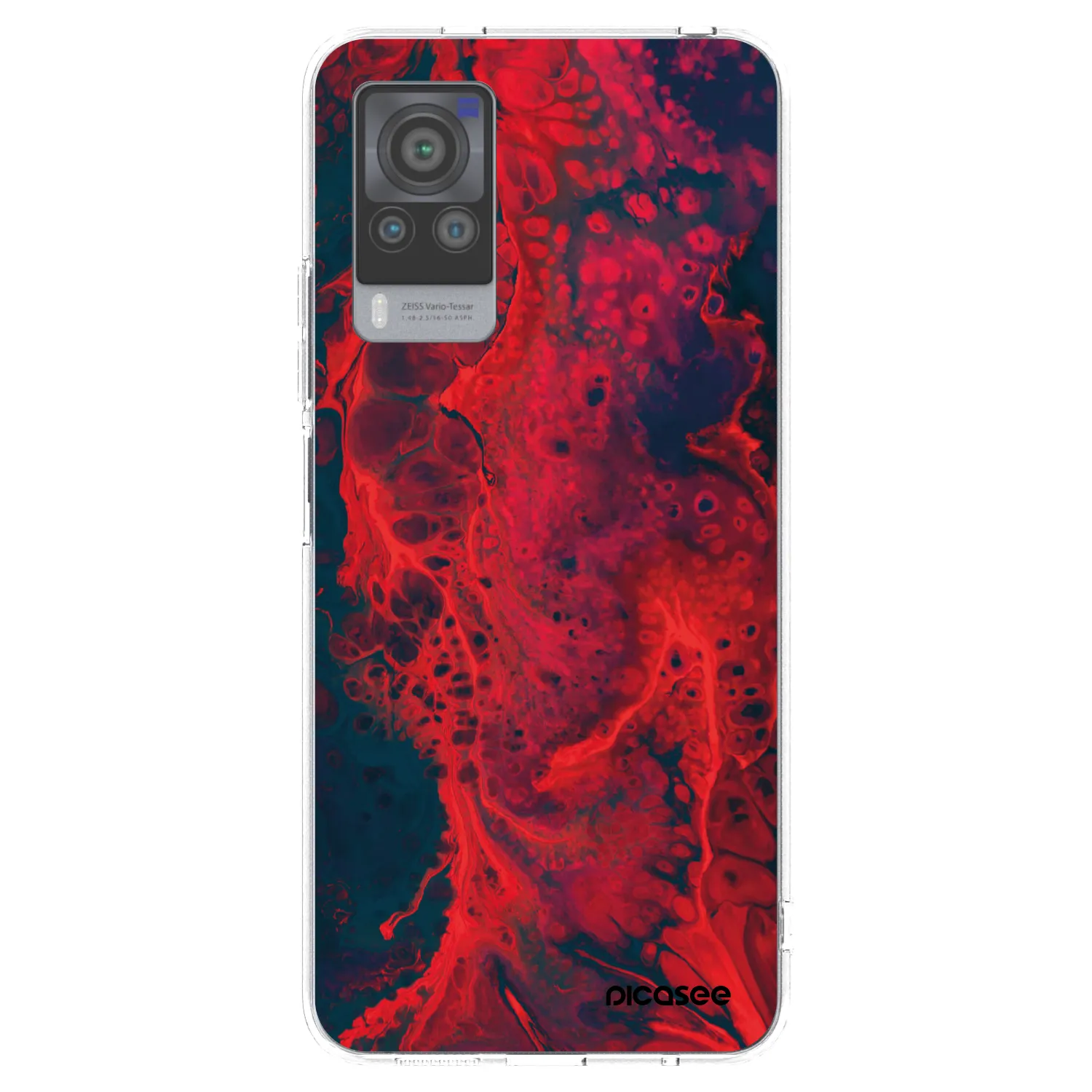 Picasee silikonski prozorni ovitek za Vivo X60 Pro 5G - Organic red