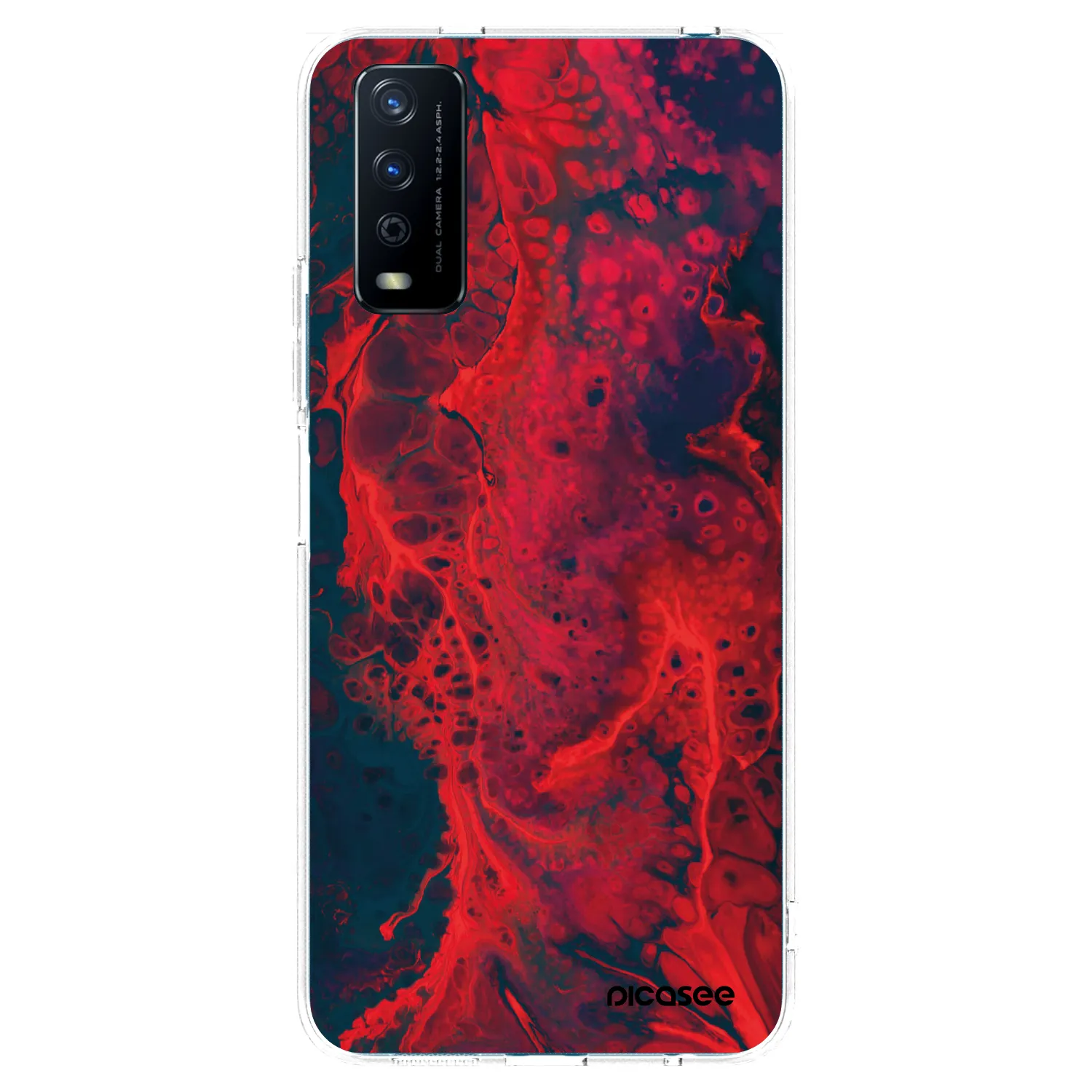 Picasee silikonski prozorni ovitek za Vivo Y11s - Organic red