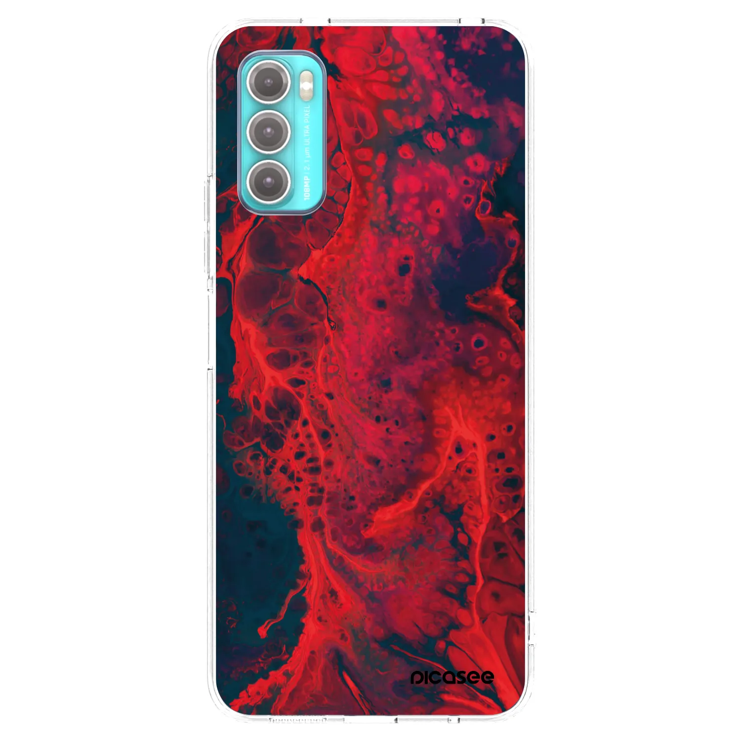 Picasee silikonski prozorni ovitek za Motorola Moto G60 - Organic red
