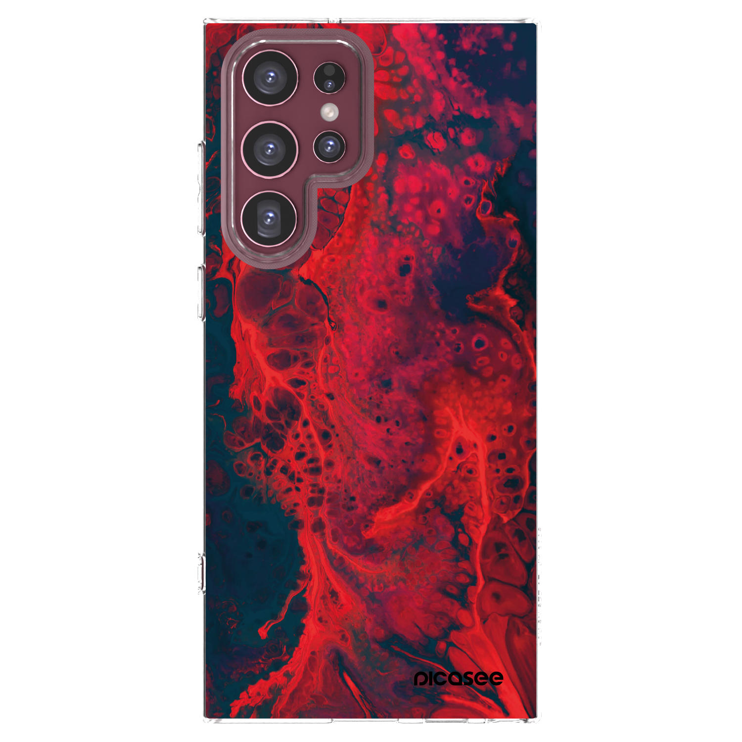 Picasee silikonski prozorni ovitek za Samsung Galaxy S22 Ultra 5G - Organic red