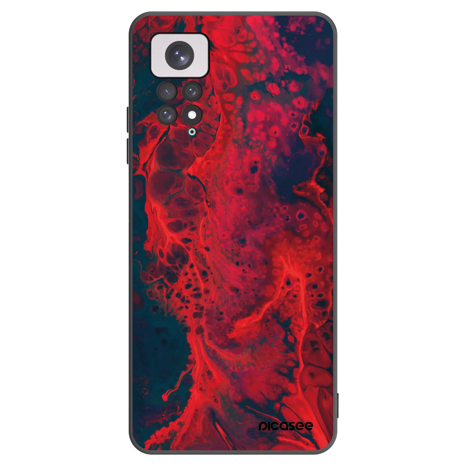 Picasee silikonski črni ovitek za Xiaomi Redmi Note 11 - Organic red