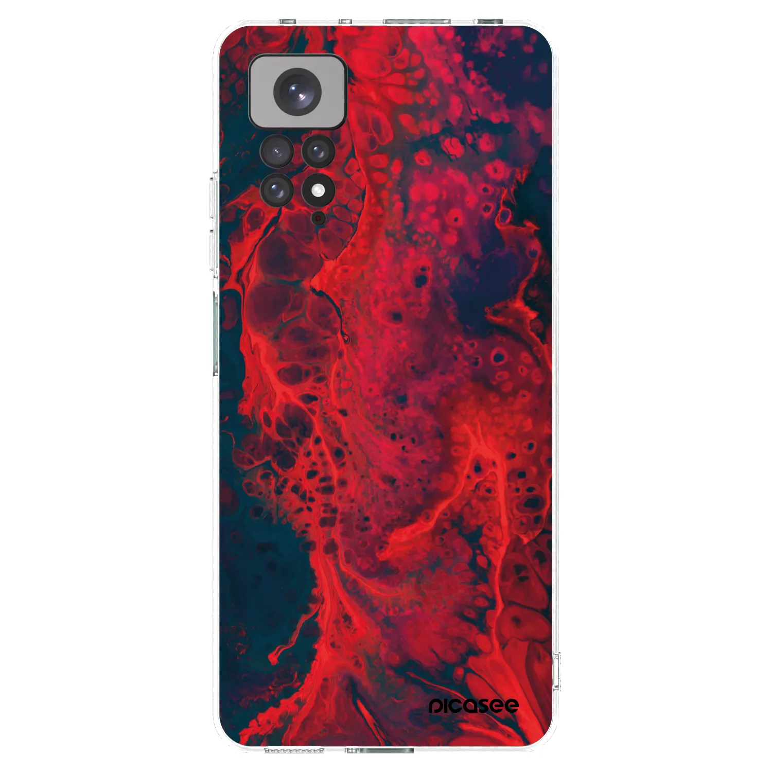 Picasee silikonski prozorni ovitek za Xiaomi Redmi Note 11 - Organic red
