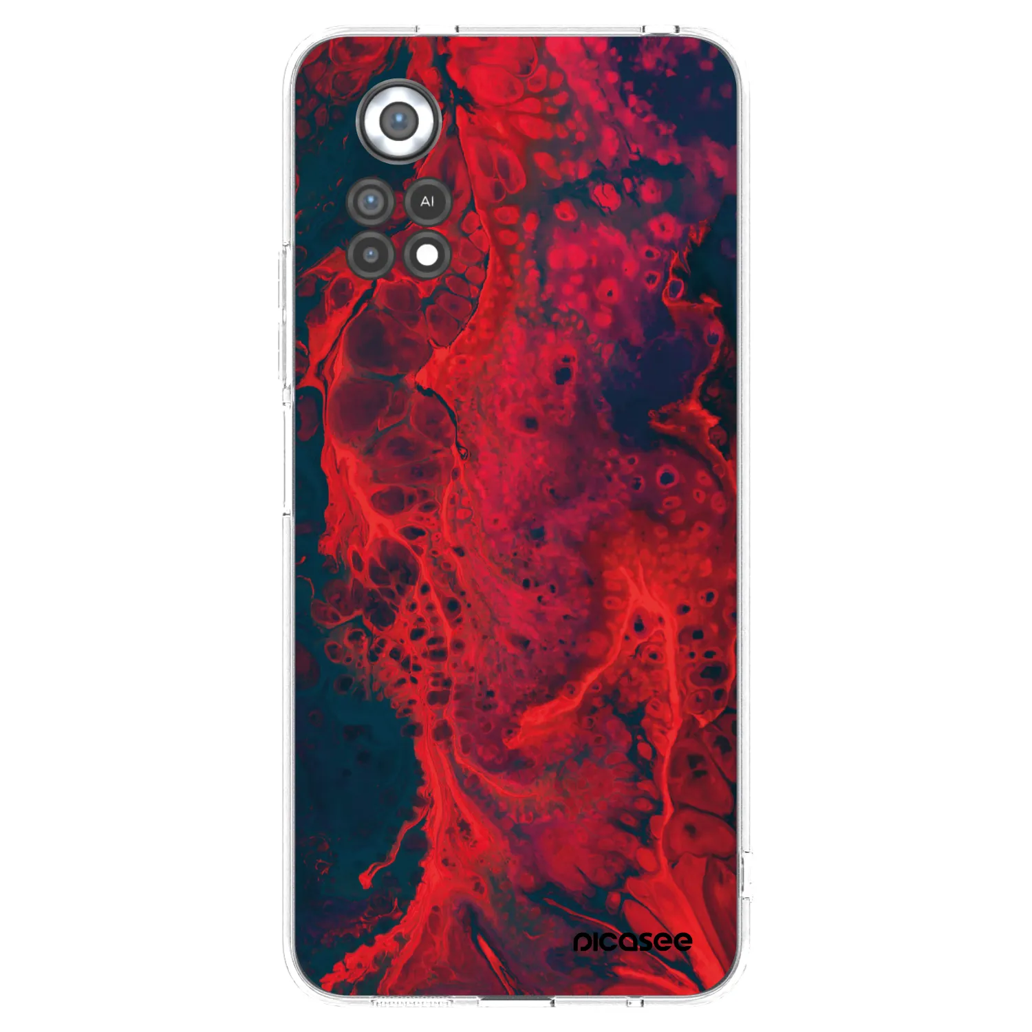 Picasee silikonski prozorni ovitek za Xiaomi Poco X4 Pro 5G - Organic red