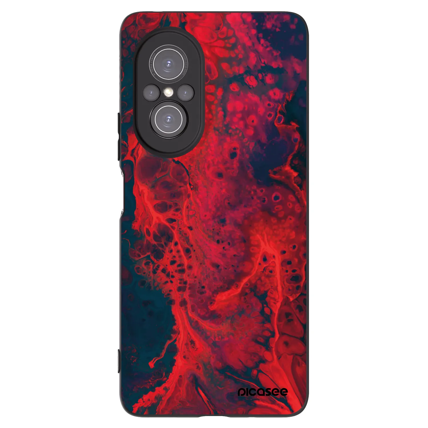 Picasee silikonski črni ovitek za Huawei Nova 9 SE - Organic red