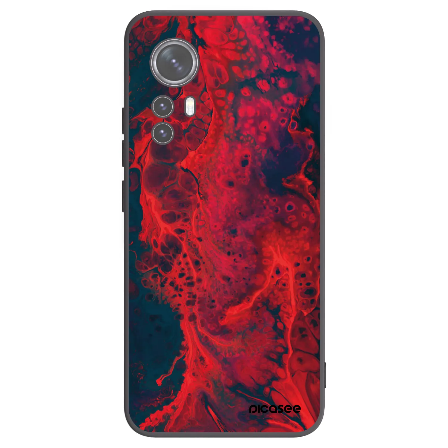 Picasee silikonski črni ovitek za Xiaomi 12 - Organic red