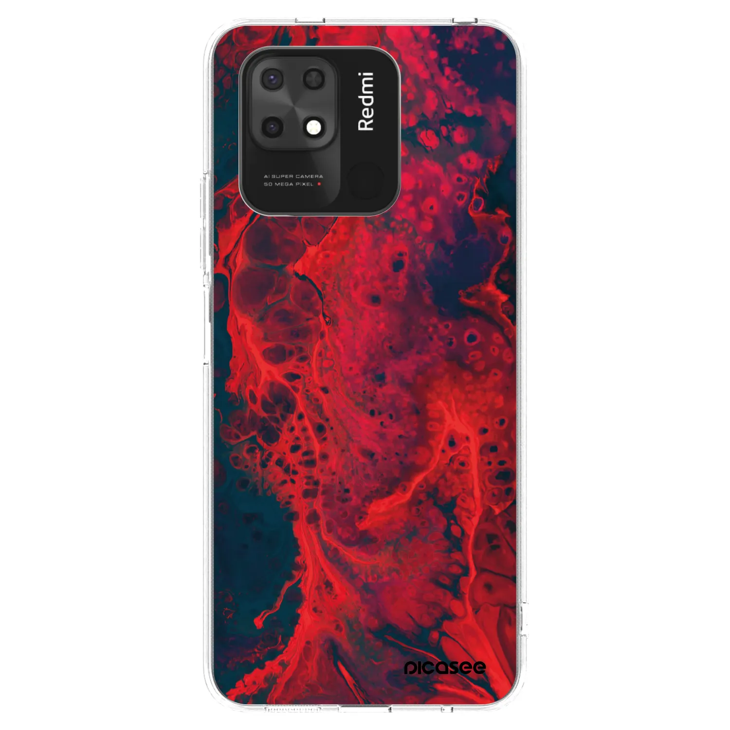 Picasee silikonski prozorni ovitek za Xiaomi Redmi 10C - Organic red