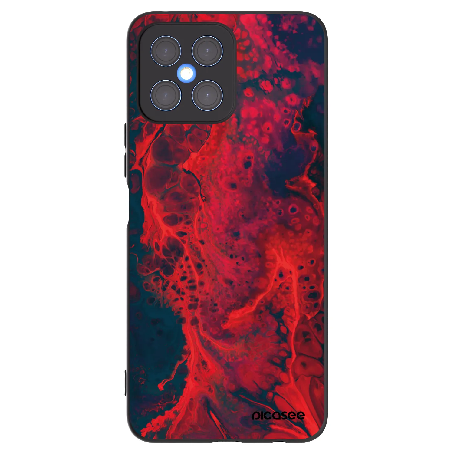 Picasee silikonski črni ovitek za Honor X8 4G - Organic red