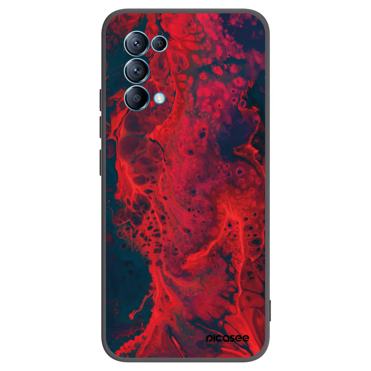 Picasee silikonski črni ovitek za OPPO Reno 5 5G - Organic red