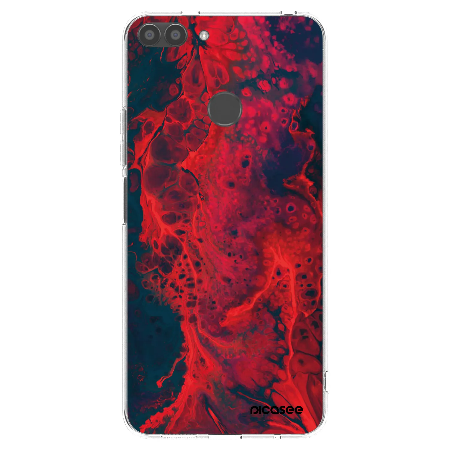 Picasee silikonski prozorni ovitek za Huawei P Smart - Organic red