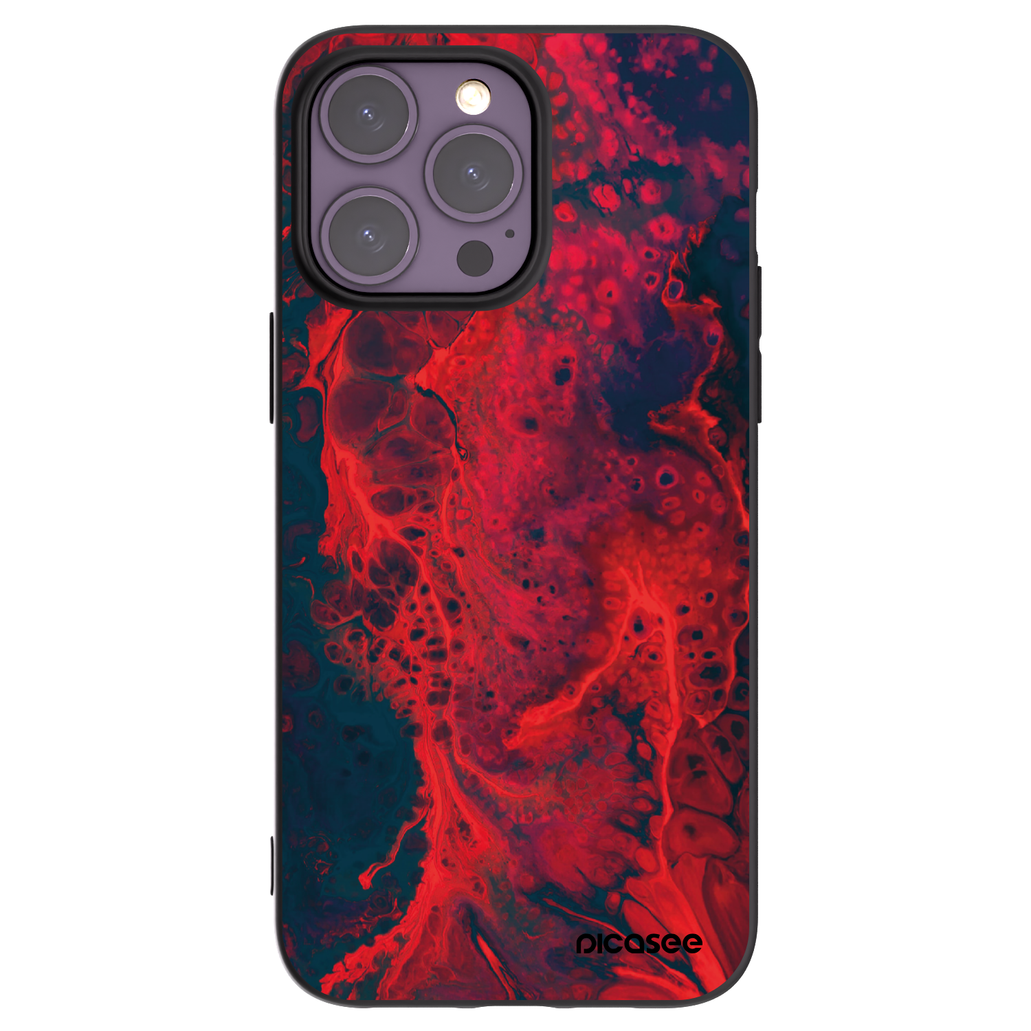 Picasee silikonski črni ovitek za Apple iPhone 14 Pro Max - Organic red
