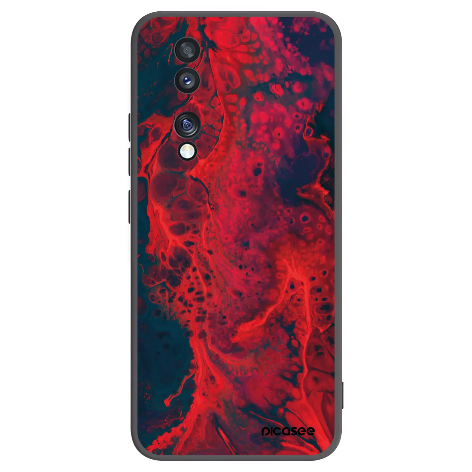 Picasee silikonski črni ovitek za Honor 70 - Organic red