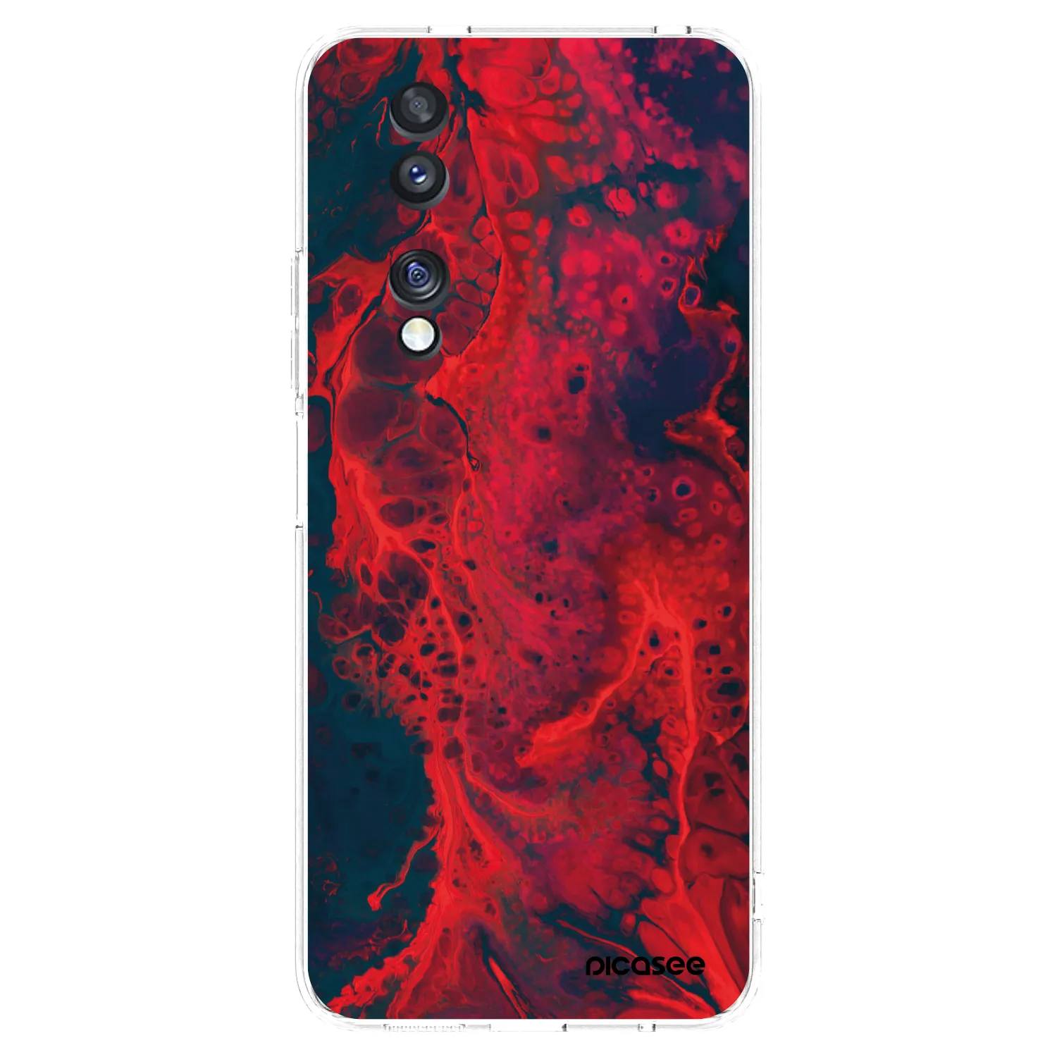 Picasee silikonski prozorni ovitek za Honor 70 - Organic red