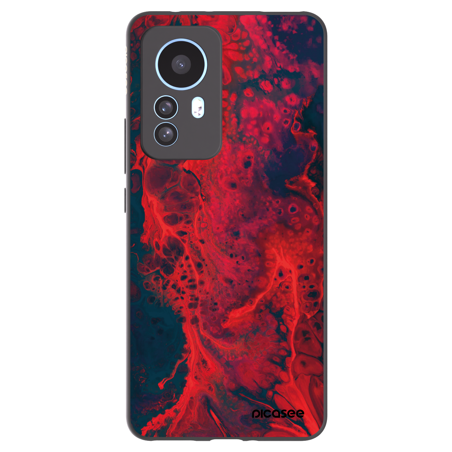 Picasee silikonski črni ovitek za Xiaomi 12T - Organic red