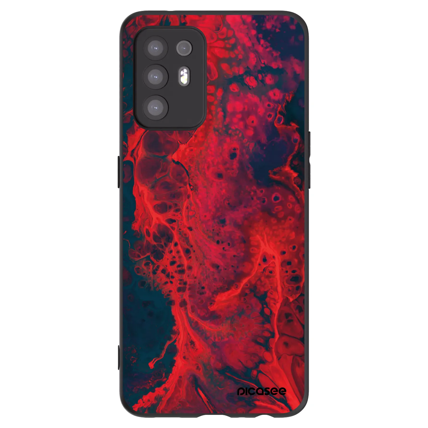 Picasee silikonski črni ovitek za OPPO A94 5G - Organic red