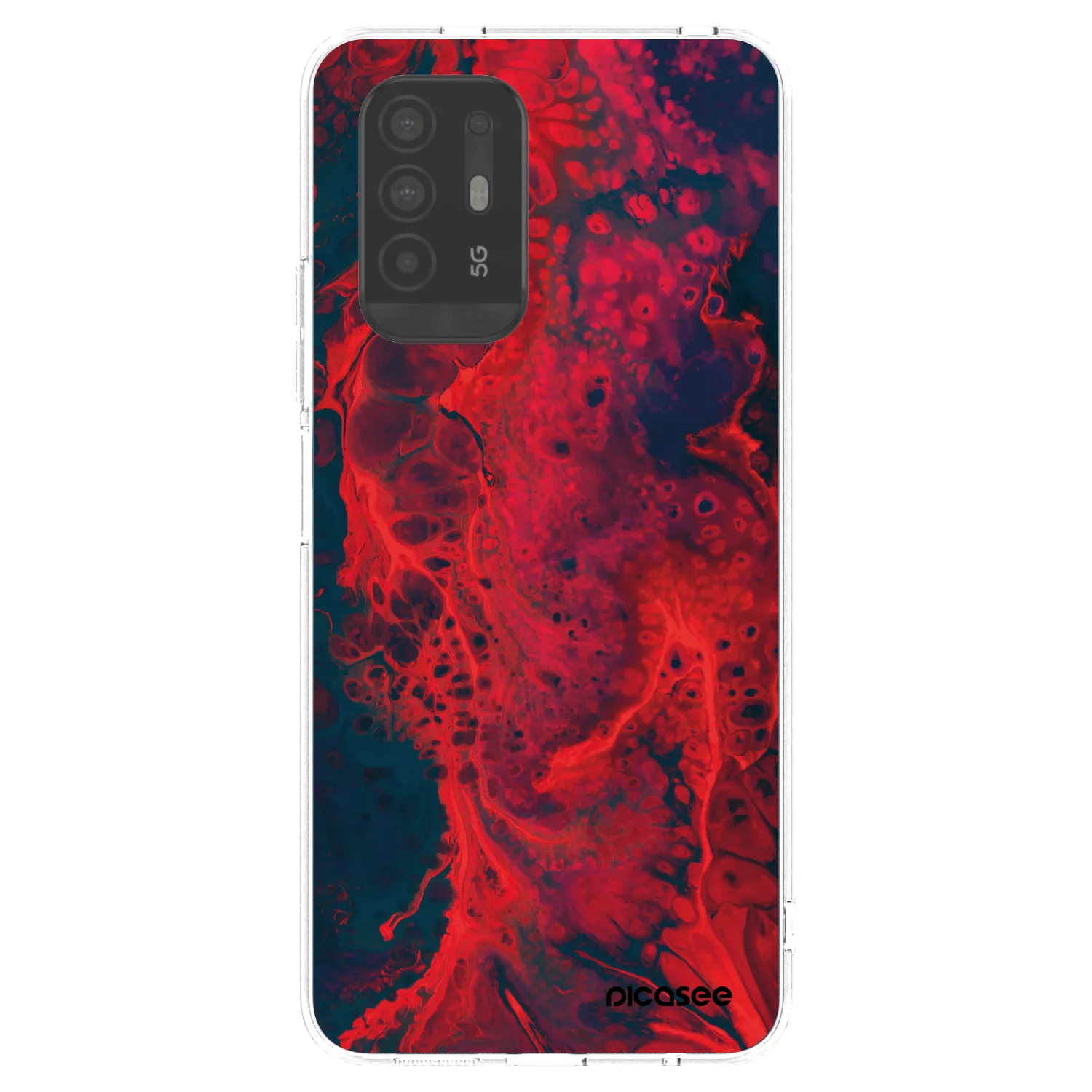 Picasee silikonski prozorni ovitek za OPPO A94 5G - Organic red
