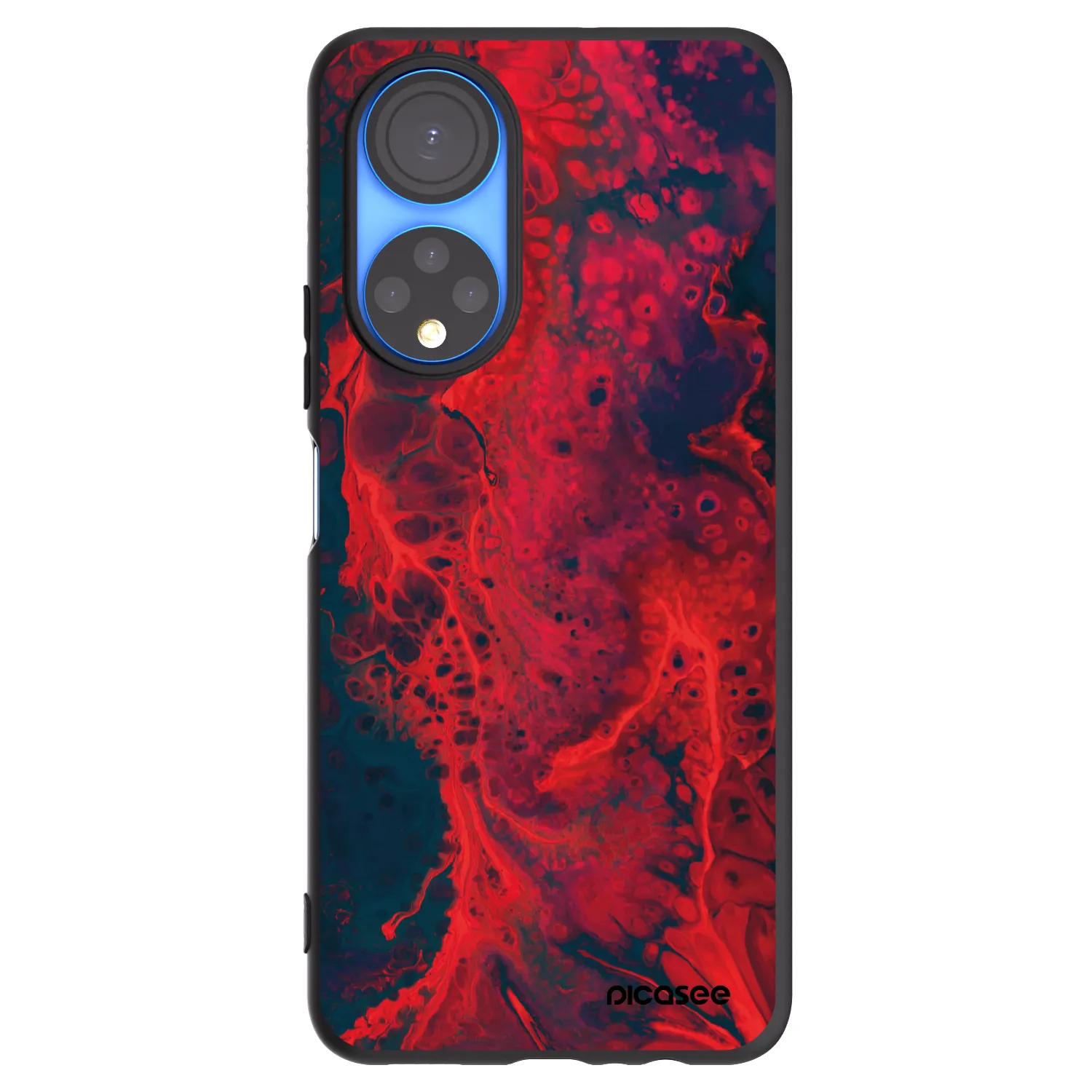 Picasee silikonski črni ovitek za Honor X7 - Organic red