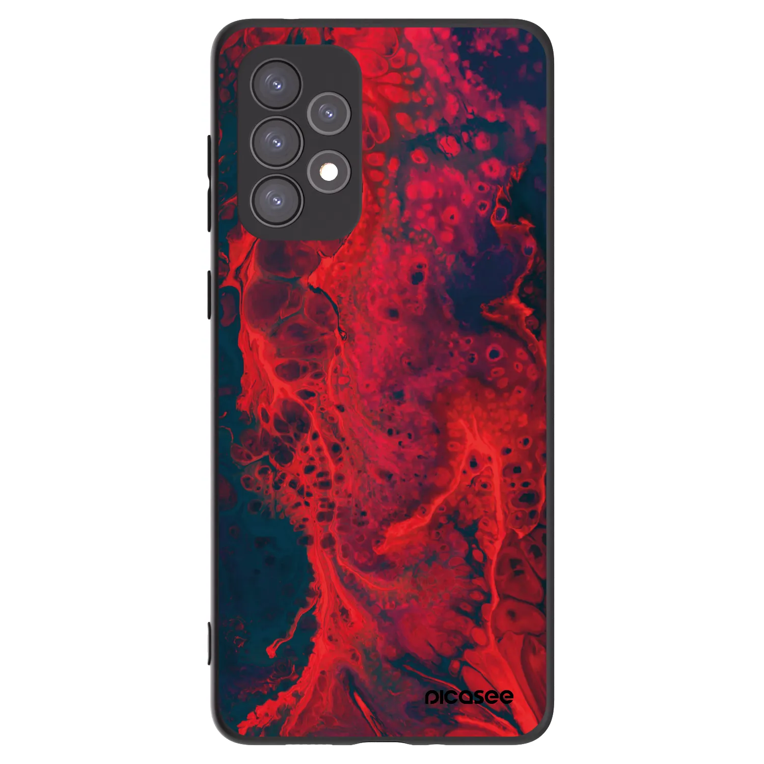 Picasee silikonski črni ovitek za Samsung Galaxy A73 5G - Organic red