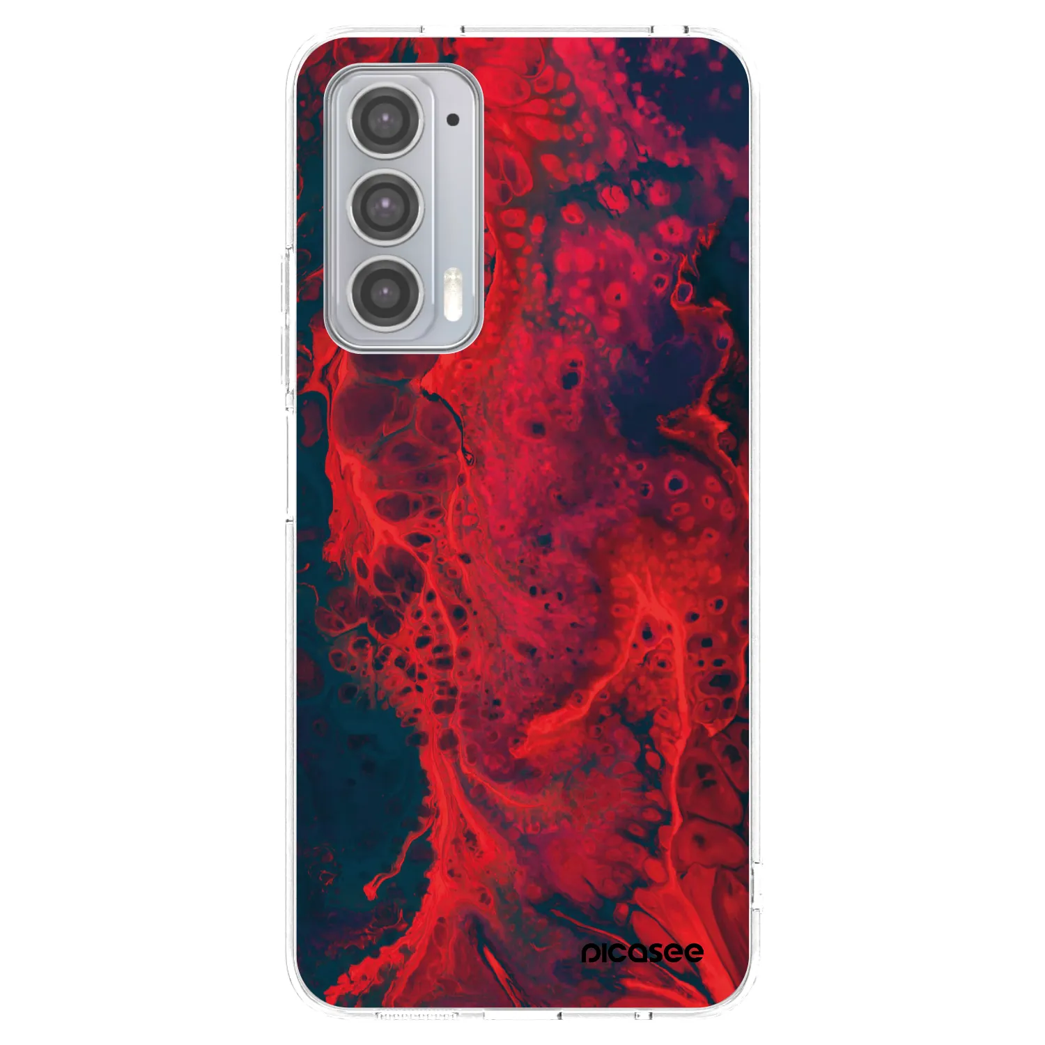 Picasee silikonski prozorni ovitek za Motorola Edge 20 - Organic red