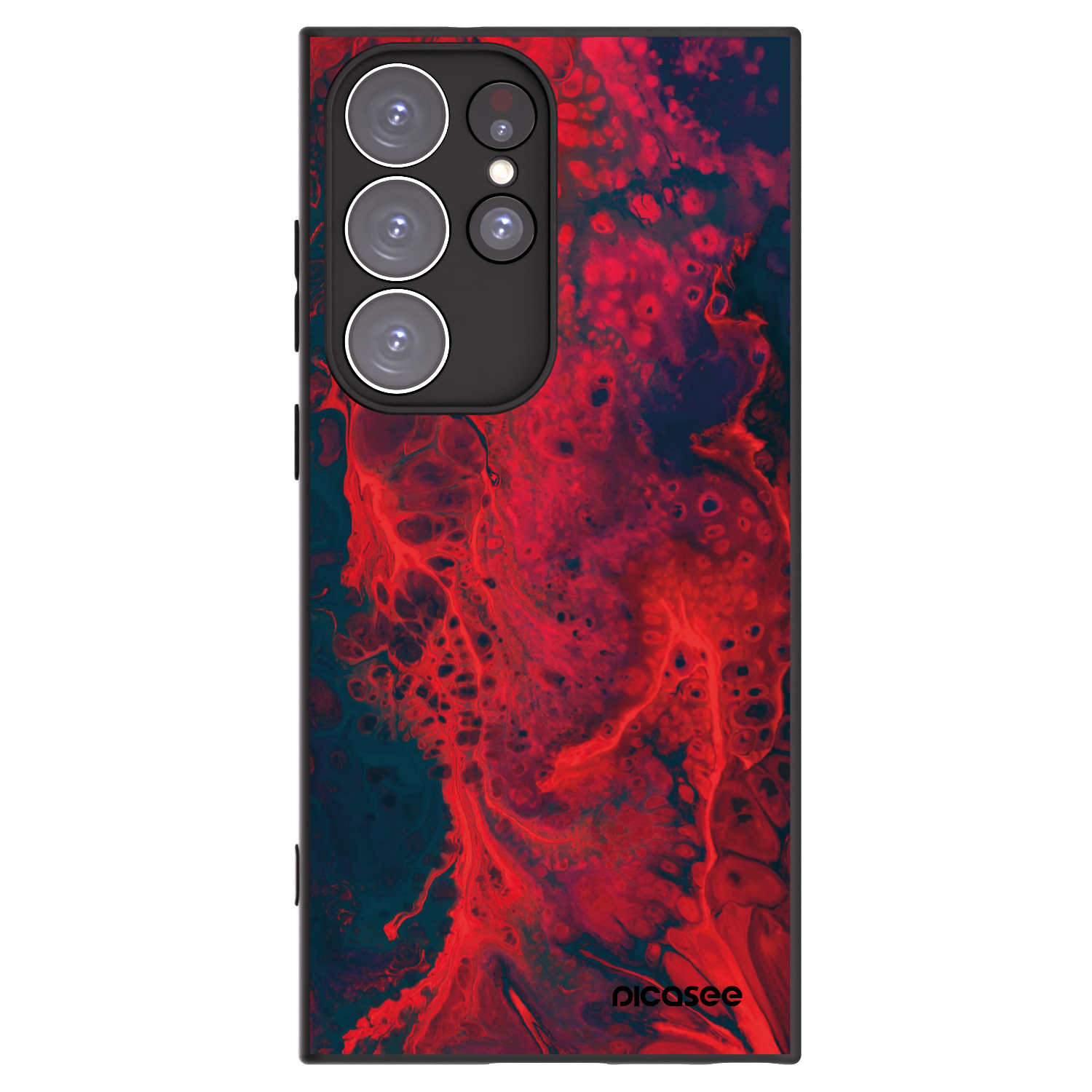 Picasee silikonski črni ovitek za Samsung Galaxy S23 Ultra 5G - Organic red