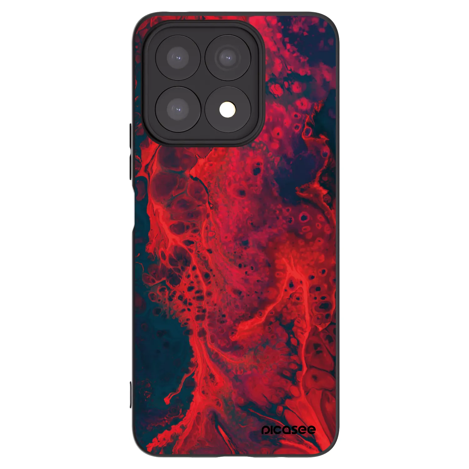 Picasee silikonski črni ovitek za Honor X8a - Organic red