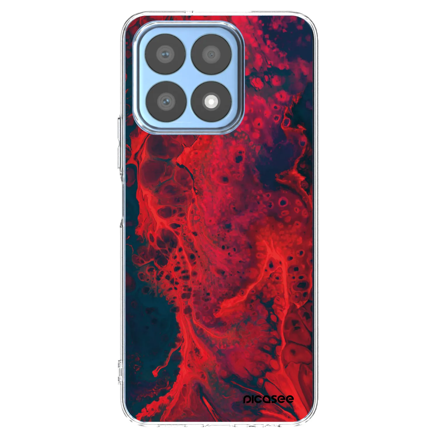 Picasee silikonski prozorni ovitek za Honor X8a - Organic red