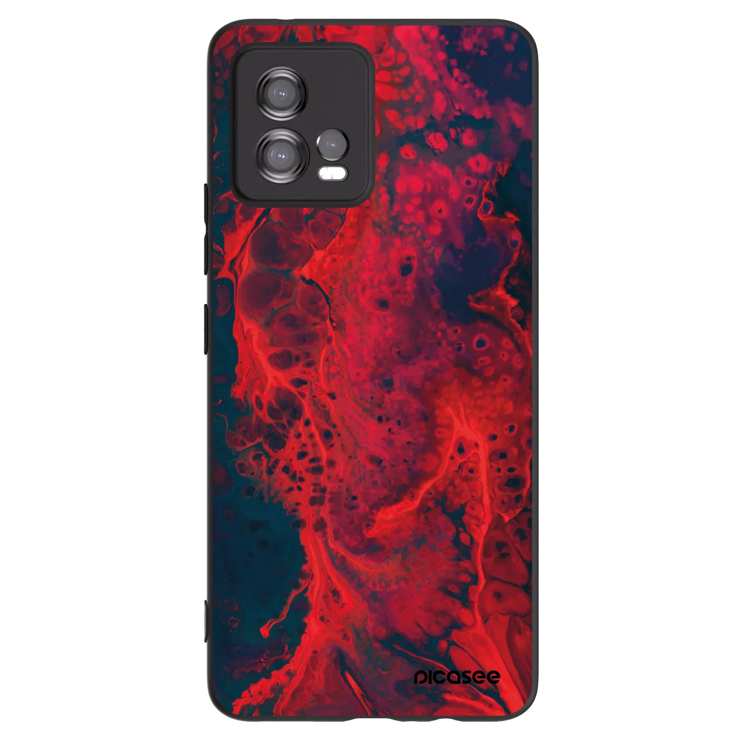 Picasee silikonski črni ovitek za Motorola Moto G72 - Organic red