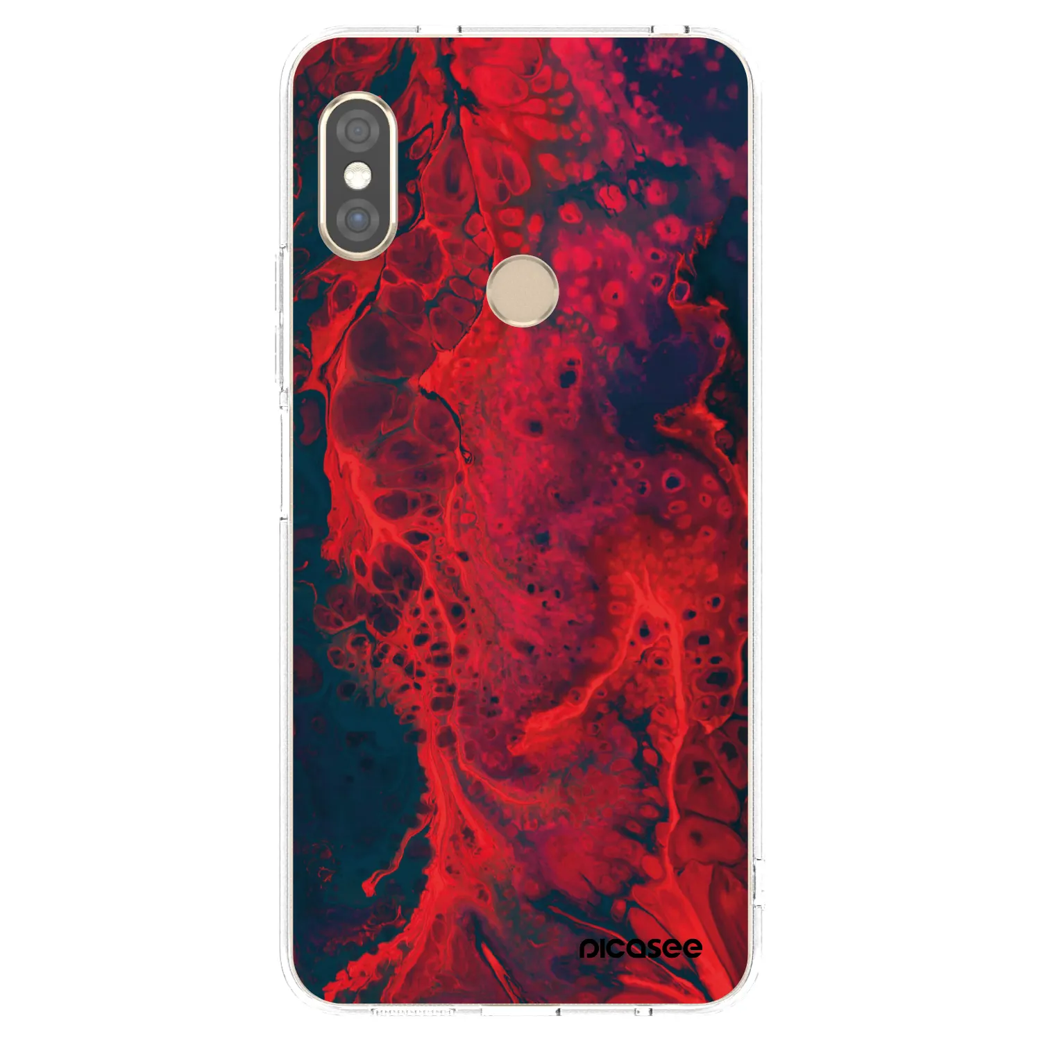 Picasee silikonski prozorni ovitek za Xiaomi Redmi Note 5 Global - Organic red