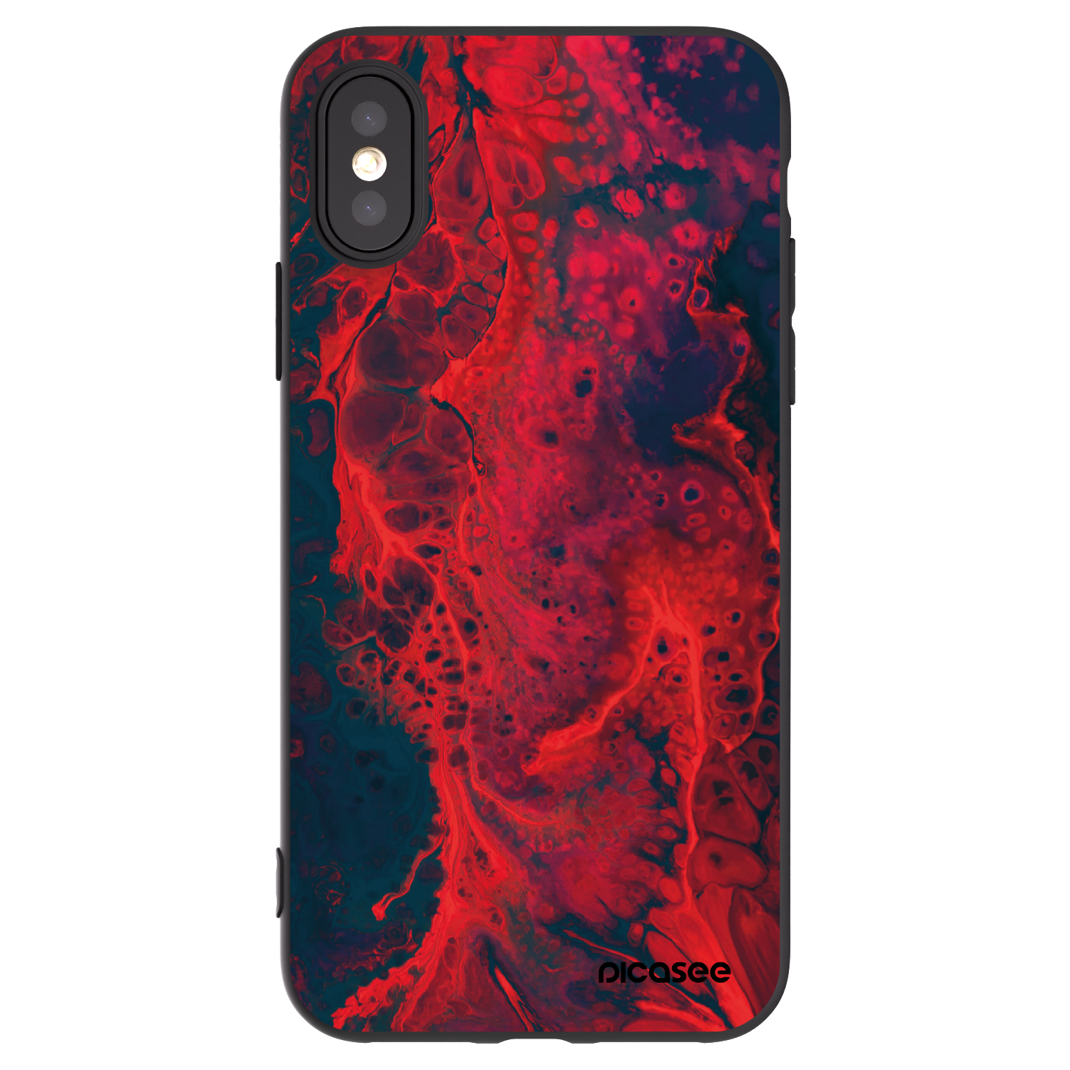 Picasee silikonski črni ovitek za Apple iPhone X/XS - Organic red