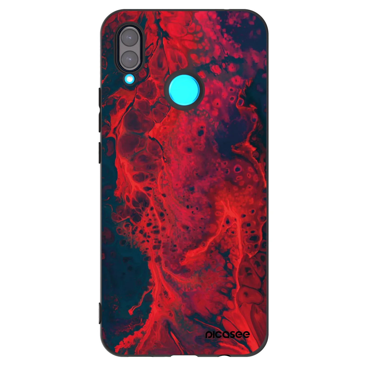 Picasee silikonski črni ovitek za Huawei Nova 3i - Organic red