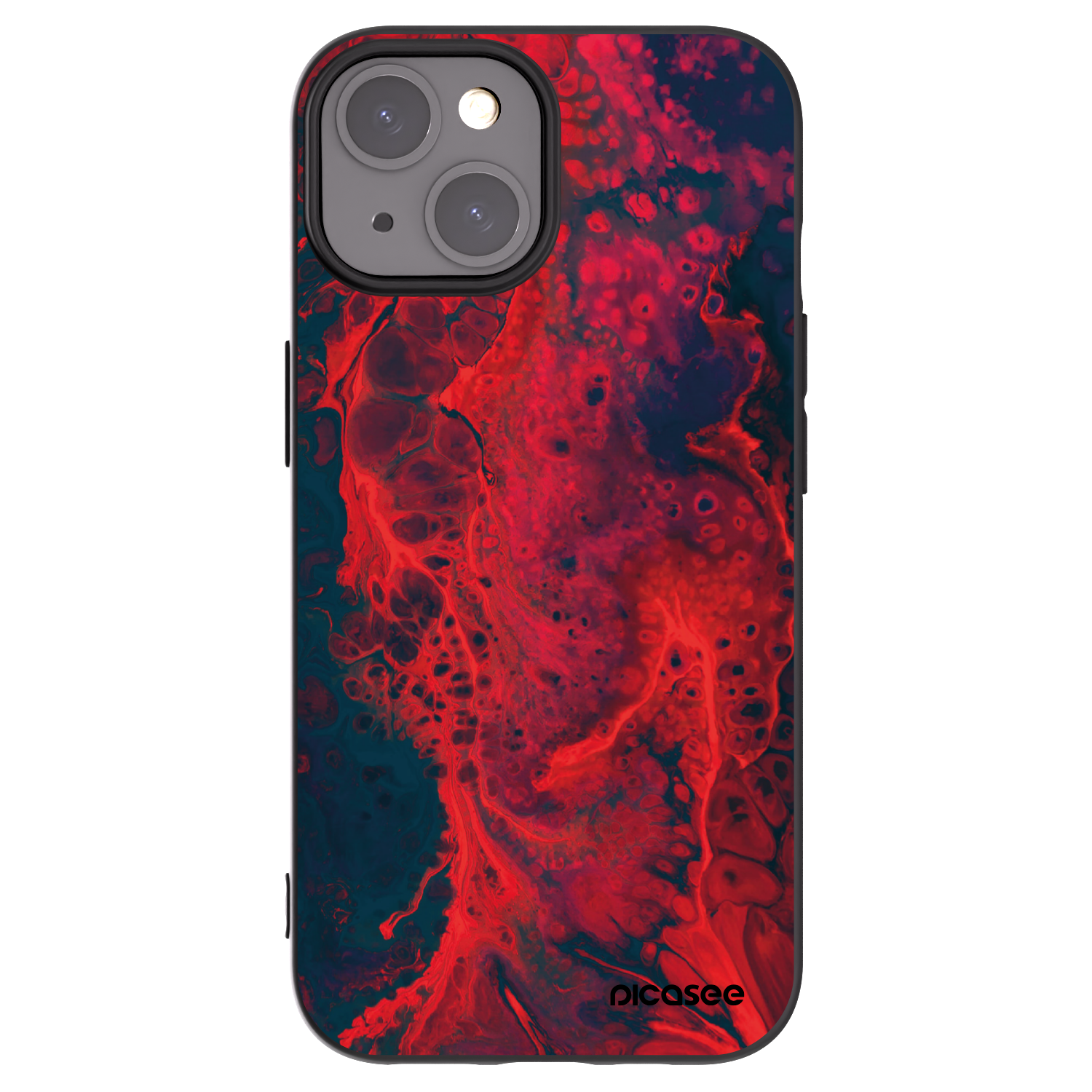 Picasee silikonski črni ovitek za Apple iPhone 15 - Organic red