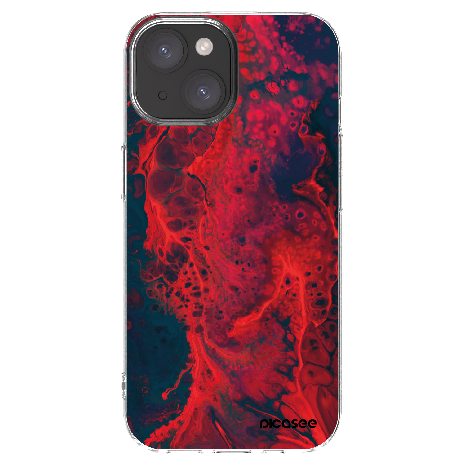 Picasee silikonski prozorni ovitek za Apple iPhone 15 - Organic red