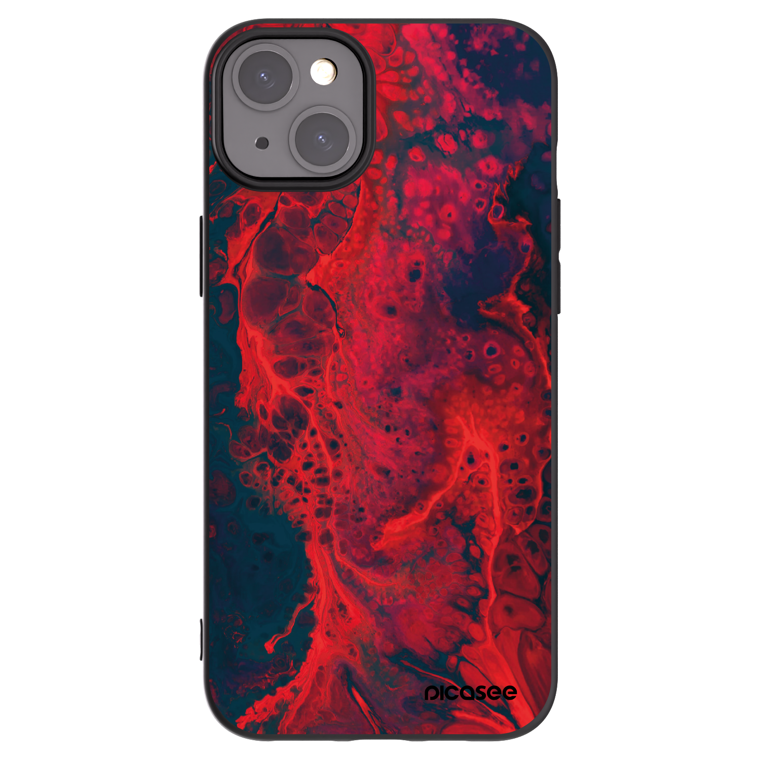 Picasee silikonski črni ovitek za Apple iPhone 15 Plus - Organic red