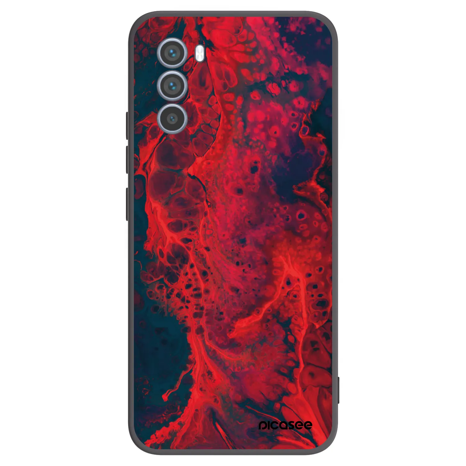 Picasee silikonski črni ovitek za Motorola Moto G62 - Organic red