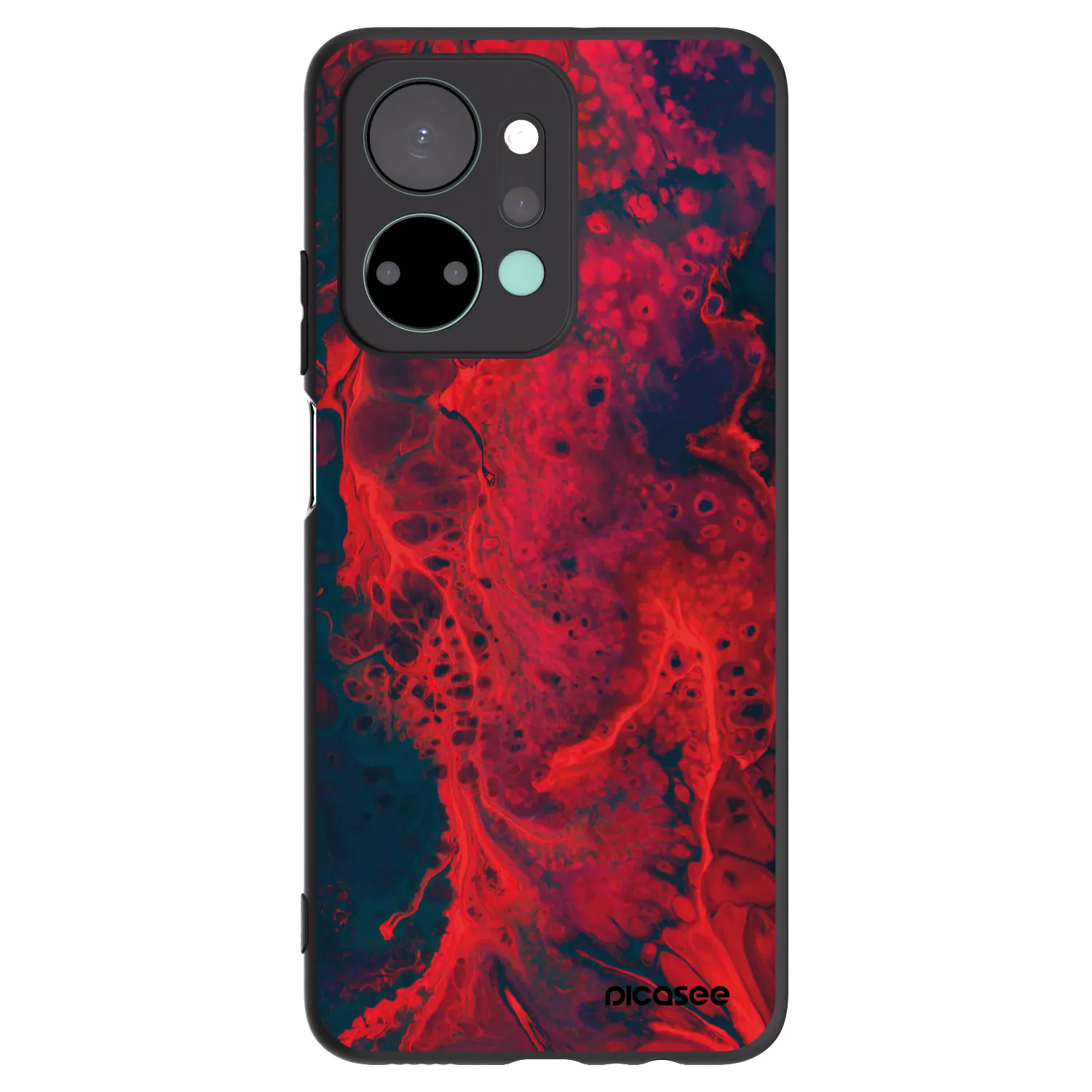 Picasee silikonski črni ovitek za Honor X7a - Organic red