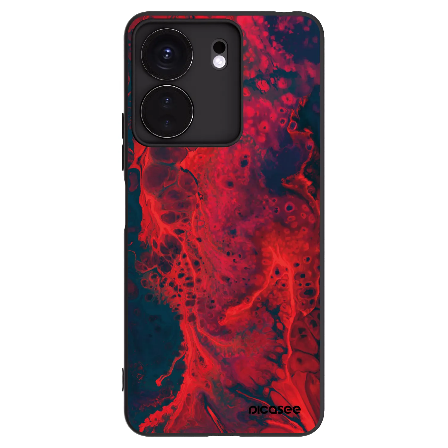 Picasee silikonski črni ovitek za Xiaomi Redmi 13C 4G - Organic red