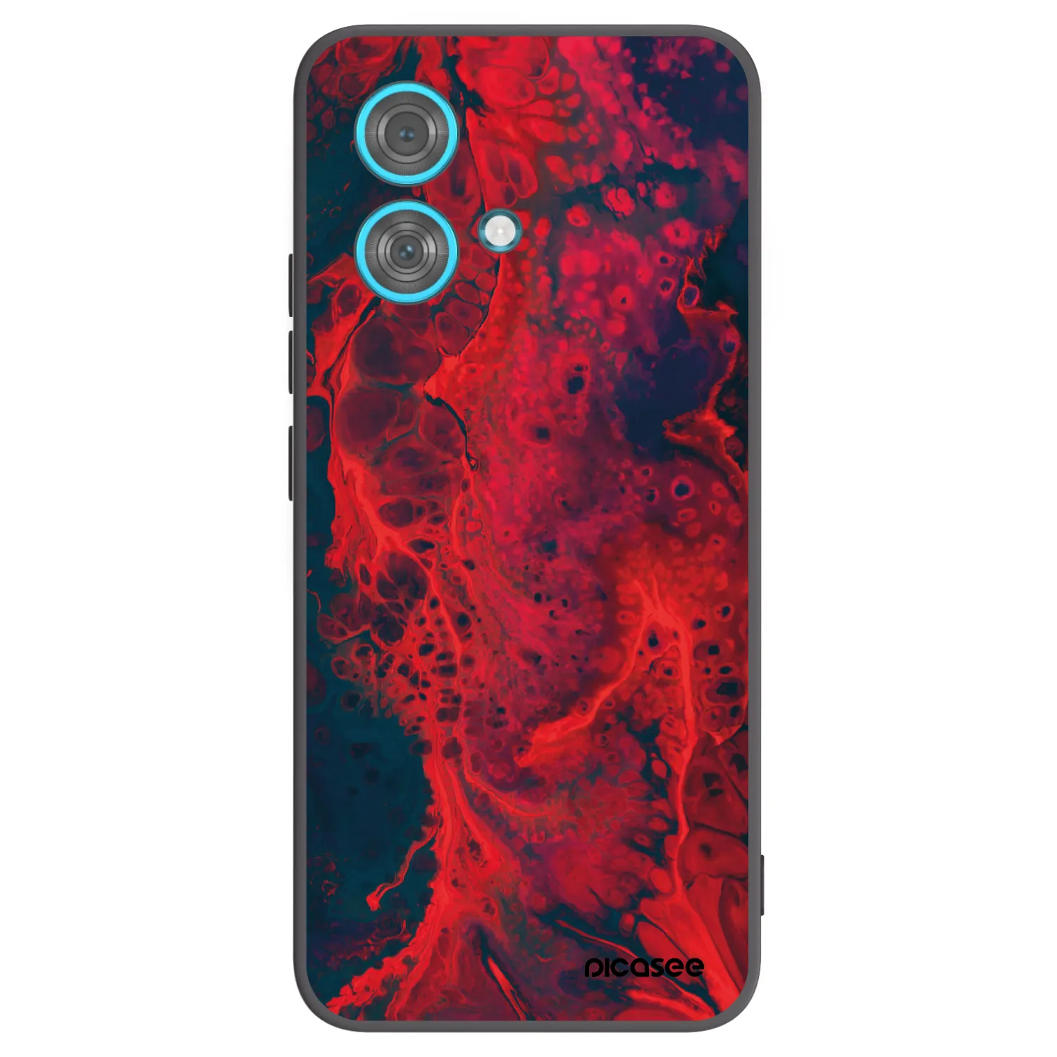 Picasee silikonski črni ovitek za Motorola Edge 40 Neo - Organic red