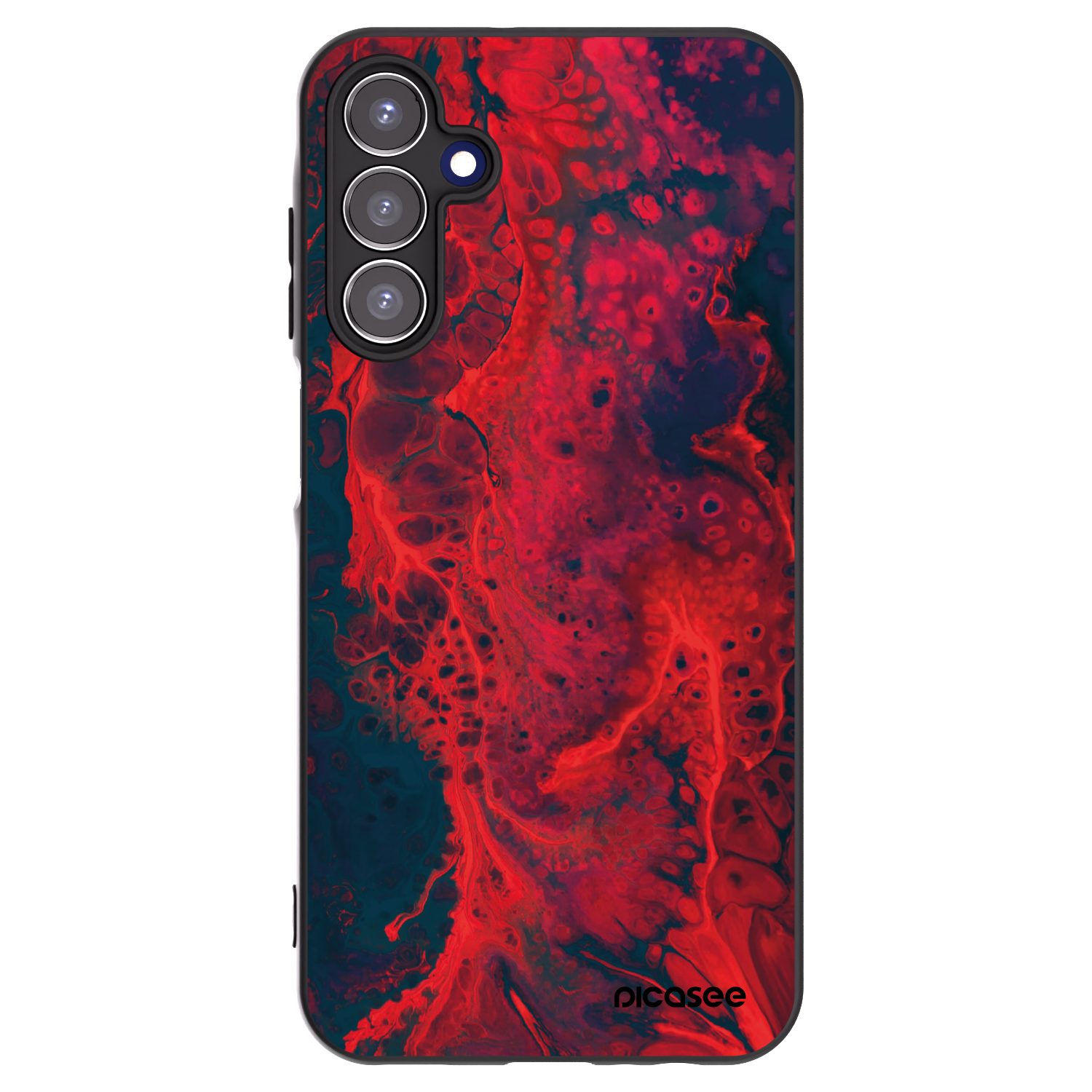 Picasee silikonski črni ovitek za Samsung Galaxy A15 A155F 4G - Organic red