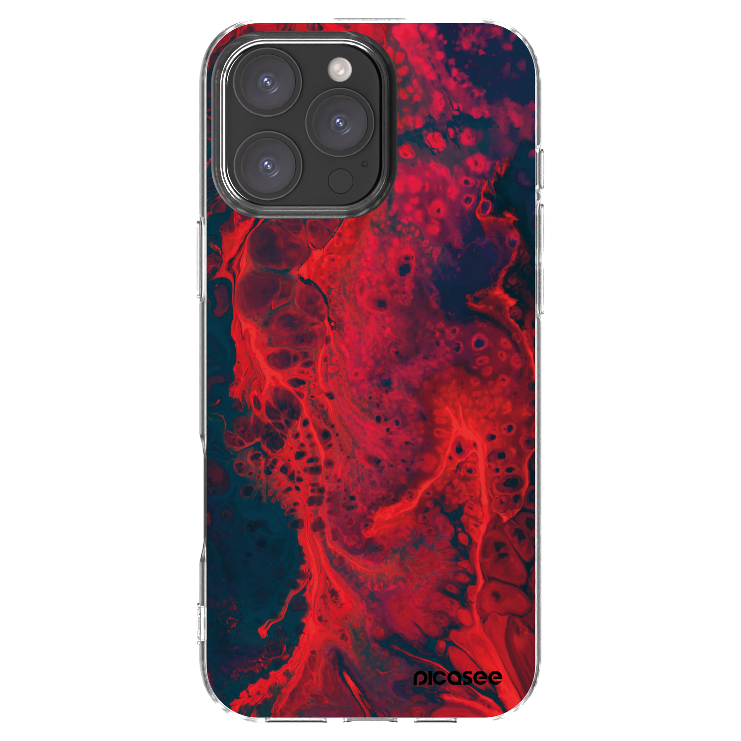 Picasee silikonski prozorni ovitek za Apple iPhone 16 Pro Max - Organic red
