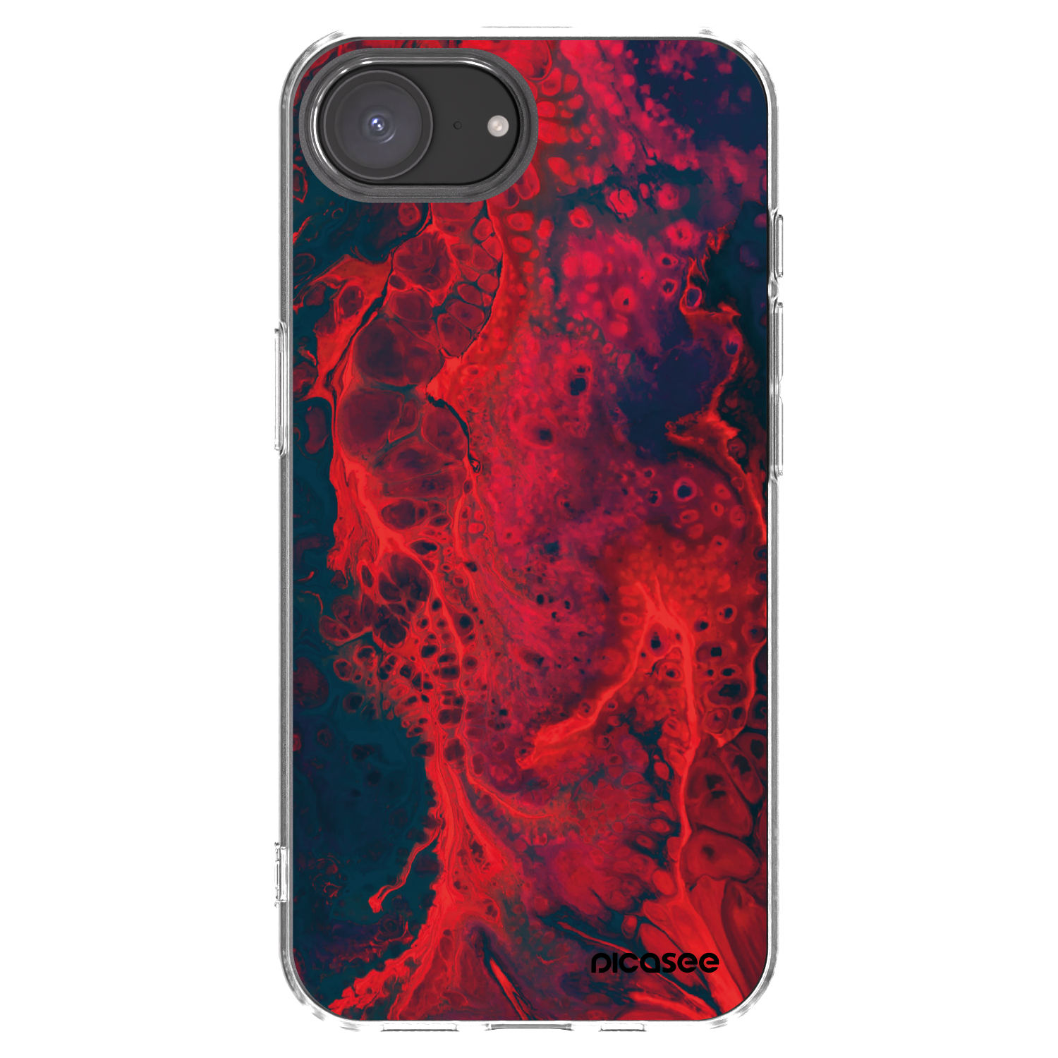 Picasee silikonski prozorni ovitek za Apple iPhone 16e - Organic red